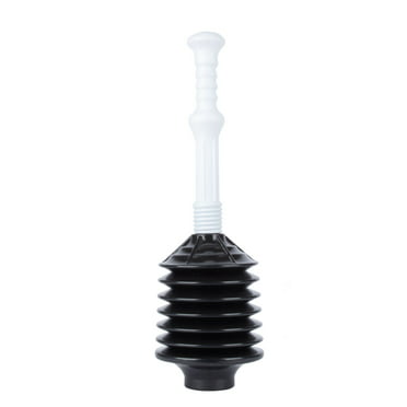 VETTA Professional Bellows Accordion Toilet Plunger Black High Pressure Thrust Plunge Removes Heavy Duty Clogs from Clogged Bathroom Toilets All Purpose Commercial Power Plungers for Any Bathrooms